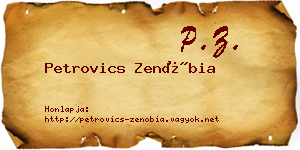 Petrovics Zenóbia névjegykártya